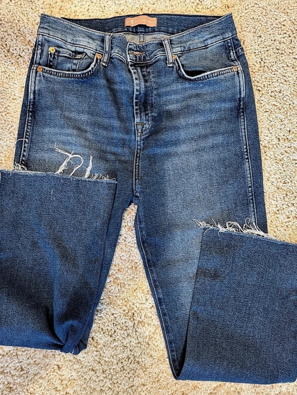 7 For All Mankind Luxe Vintage Straight Leg Jeans in Blue Waist 30